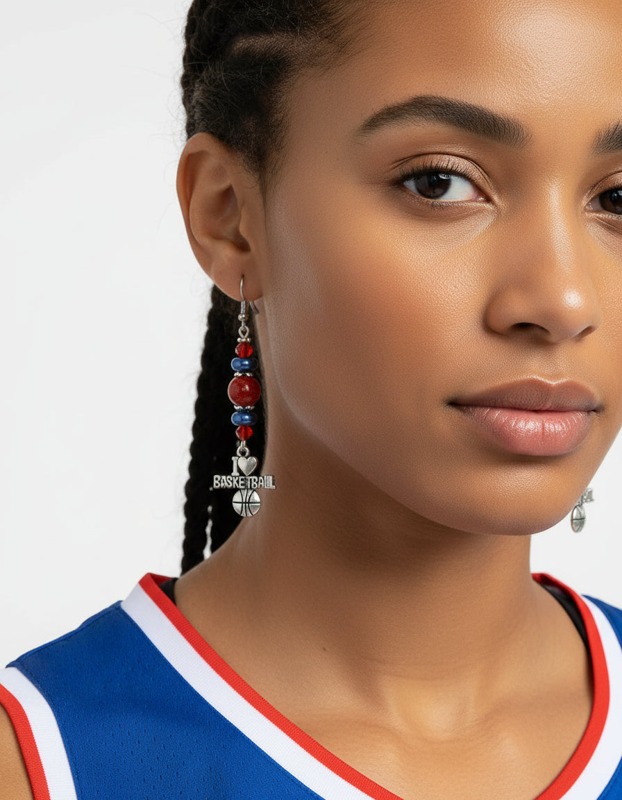 I Love Basketball Earrings