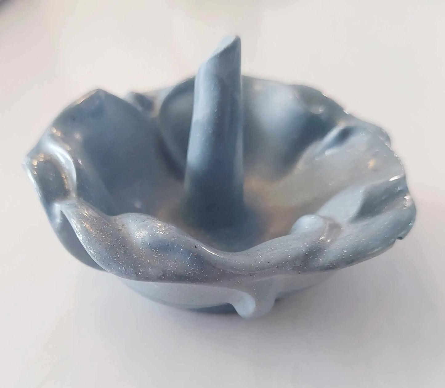 Marbled style Blue Teal ring dish resin accessories made by JVD - Image #2