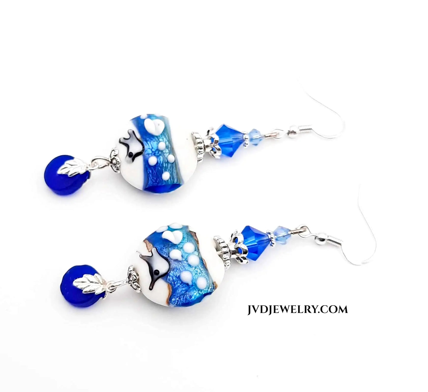 dolphin lampwork earrings