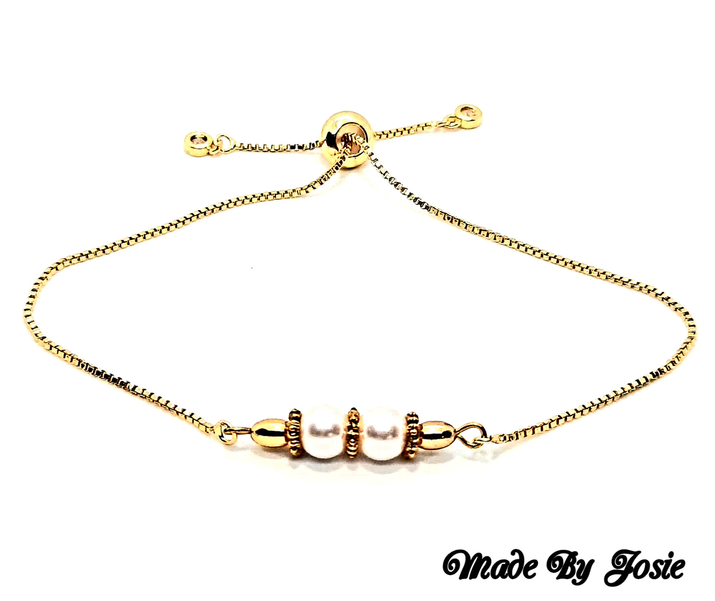 Gold-plated Bolo glass pearl Bracelet