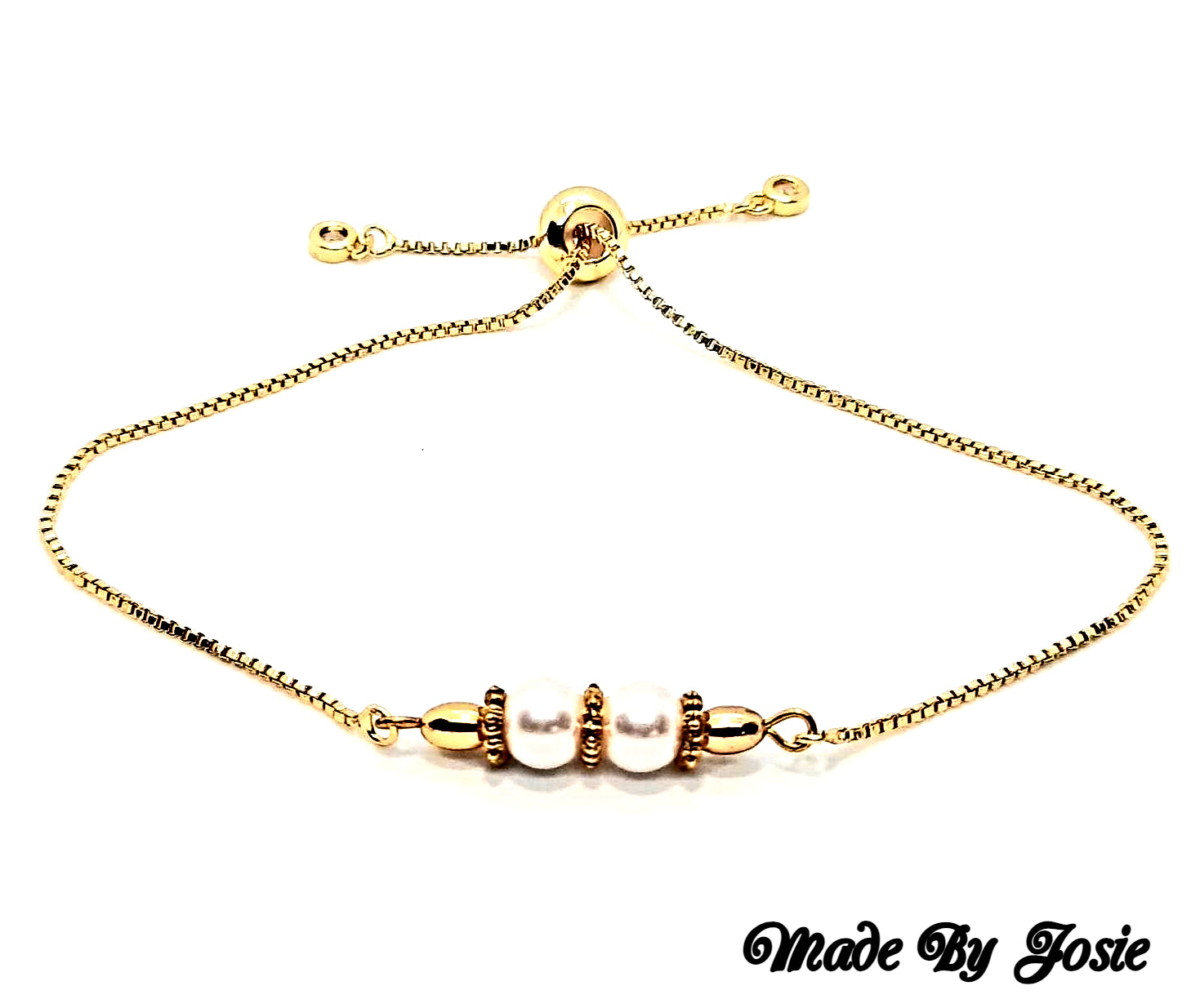Gold-plated Bolo glass pearl Bracelet
