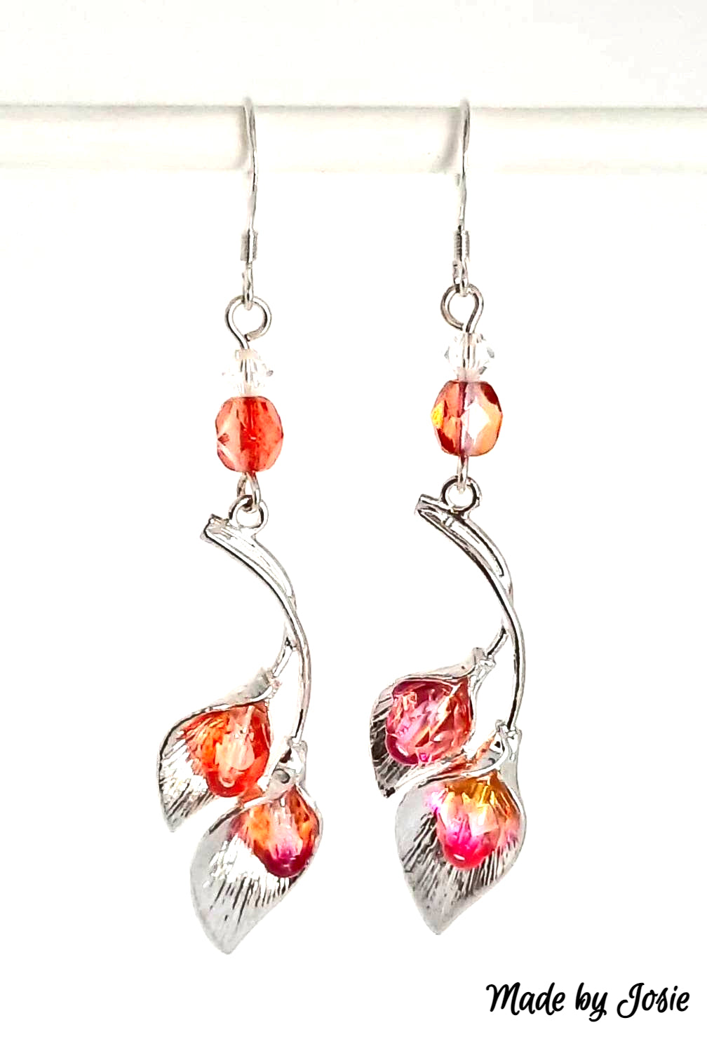 Cala Lily silver-plated earrings sterling ear hooks