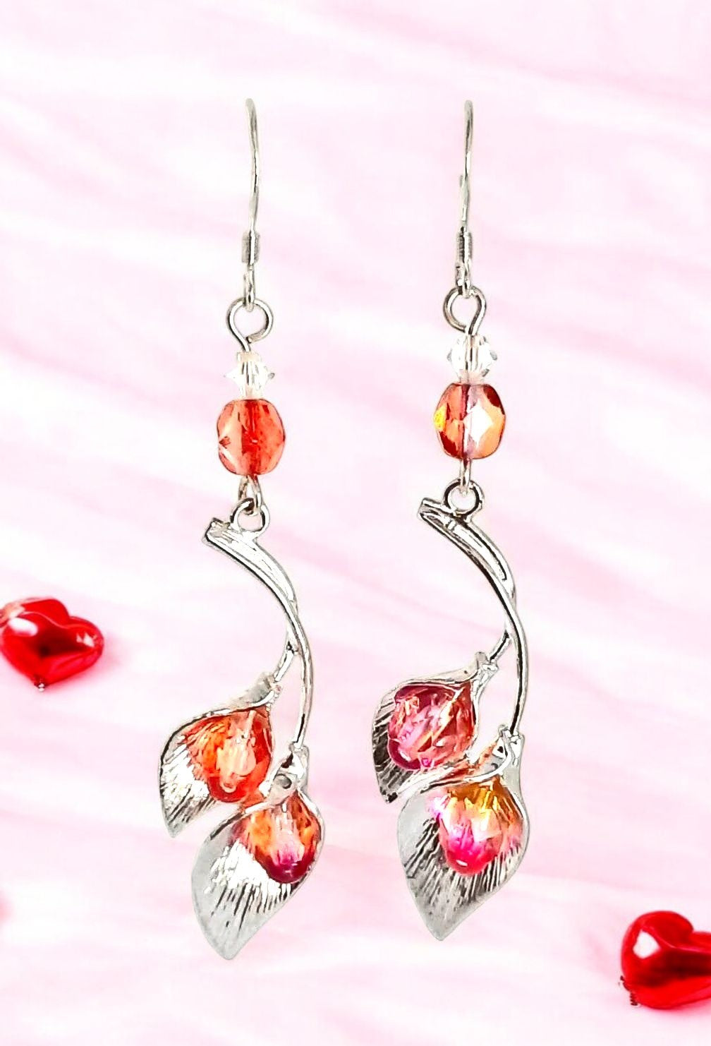 Cala Lily silver-plated earrings sterling ear hooks