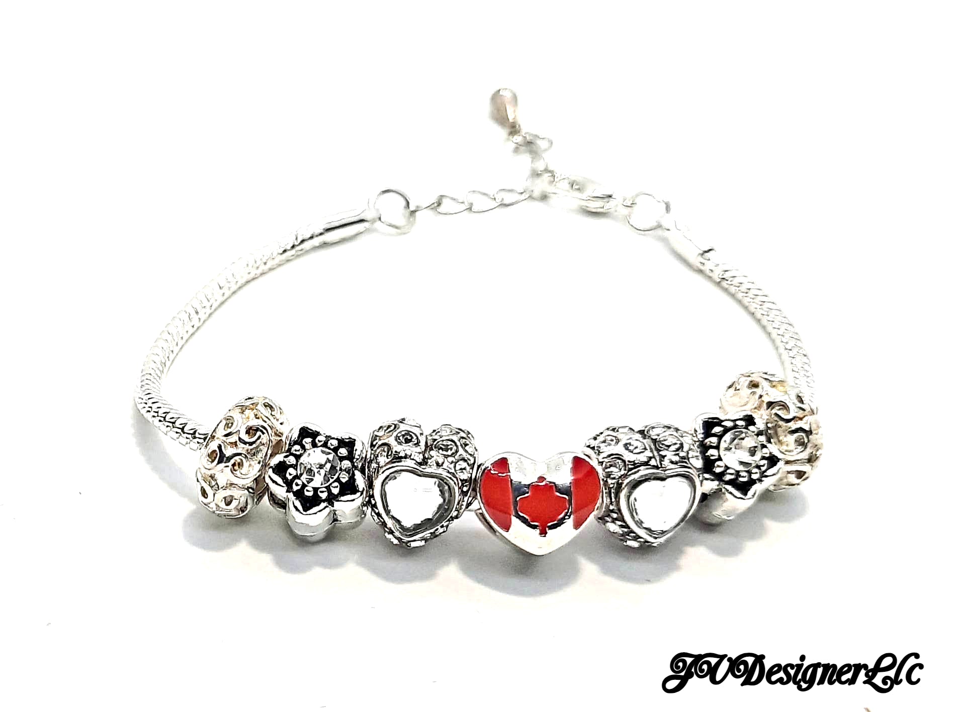 Canadian Maple leaf euro bead bracelet