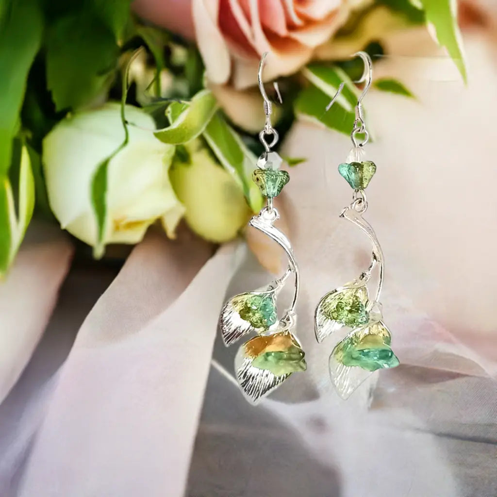 Cala Lily silver-plated earrings sterling ear hooks