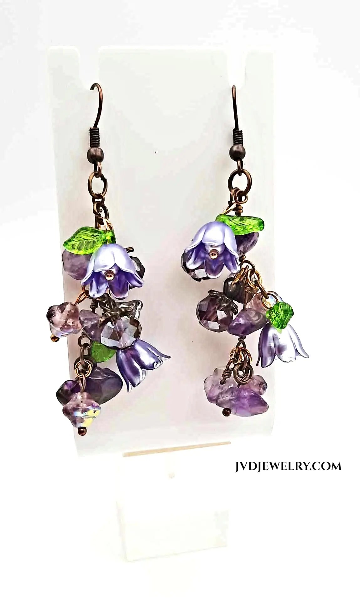 Flower earrings bronze French hooks