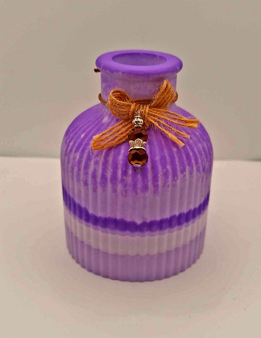 Resincrete jar, bow jute with decoration beads, Accessories Resin
