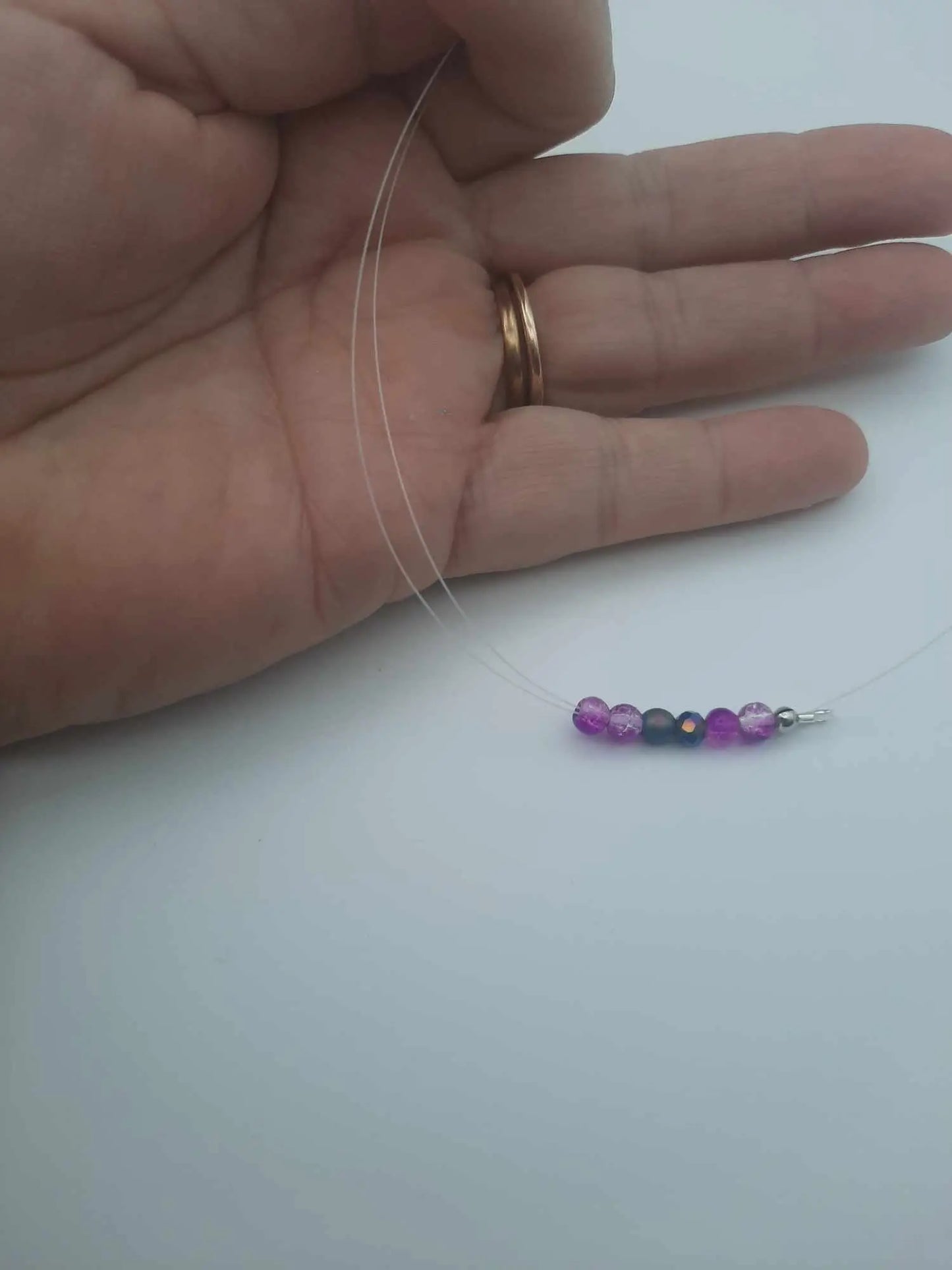 Delicate purple bracelet with crystals