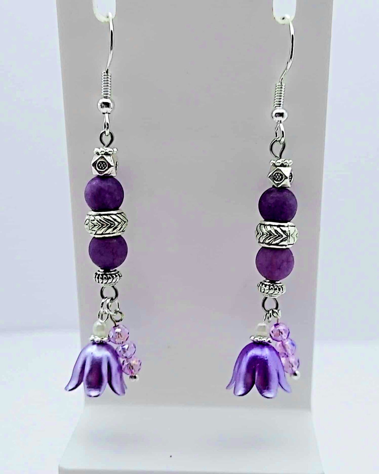 Acrylic flower Cala purple Gemstones Earrings