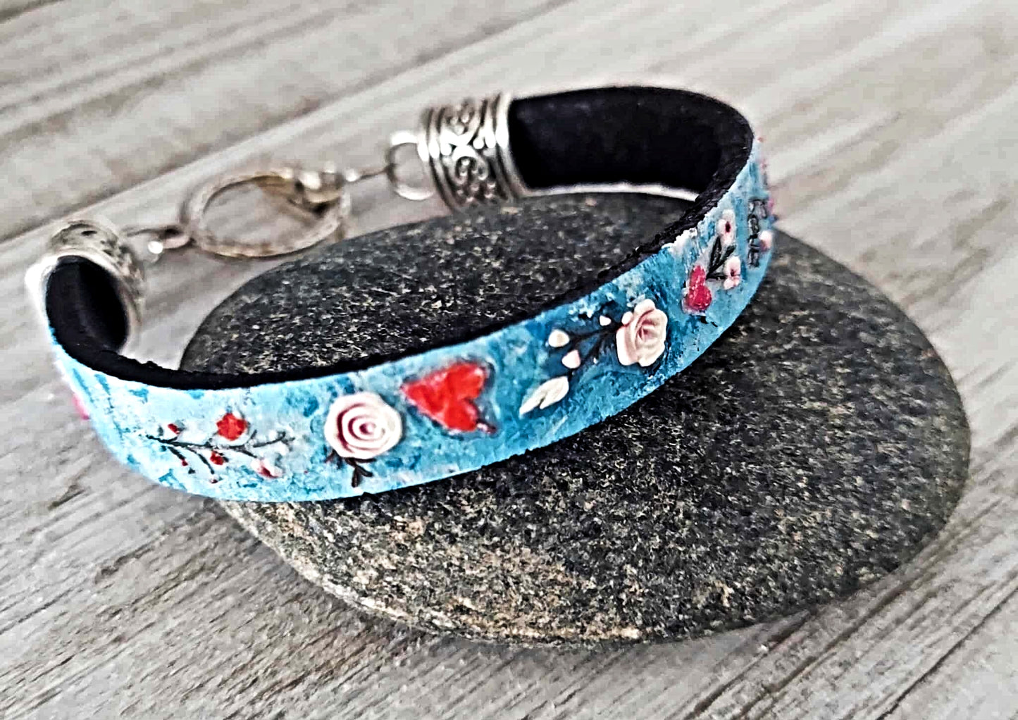 Handpainted Leather Bracelet