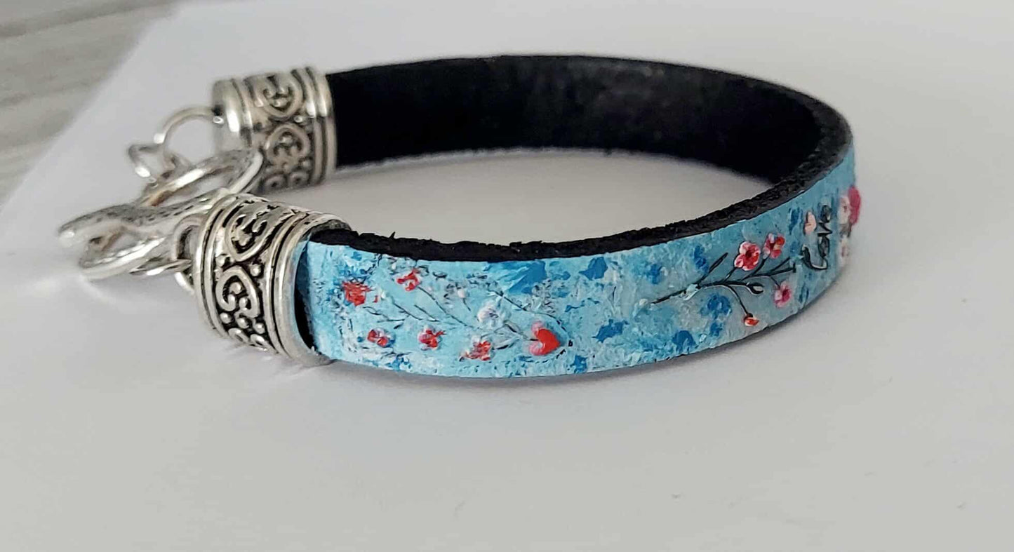 Handpainted Leather Bracelet