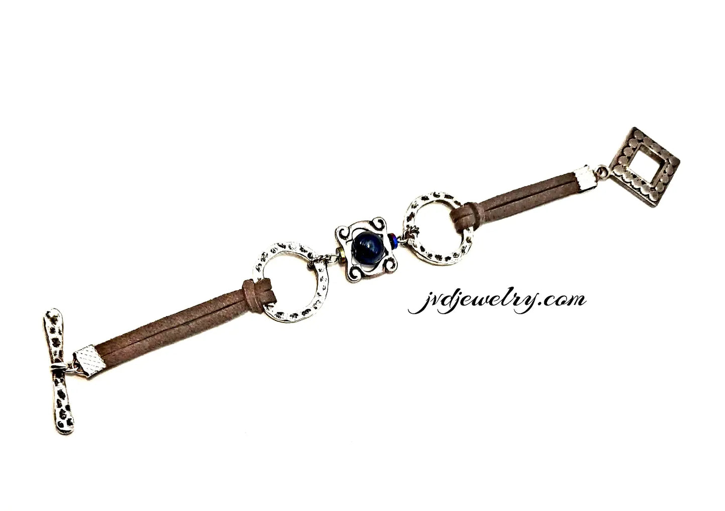 Hancrafted 2 layer Grey faux suede bracelet