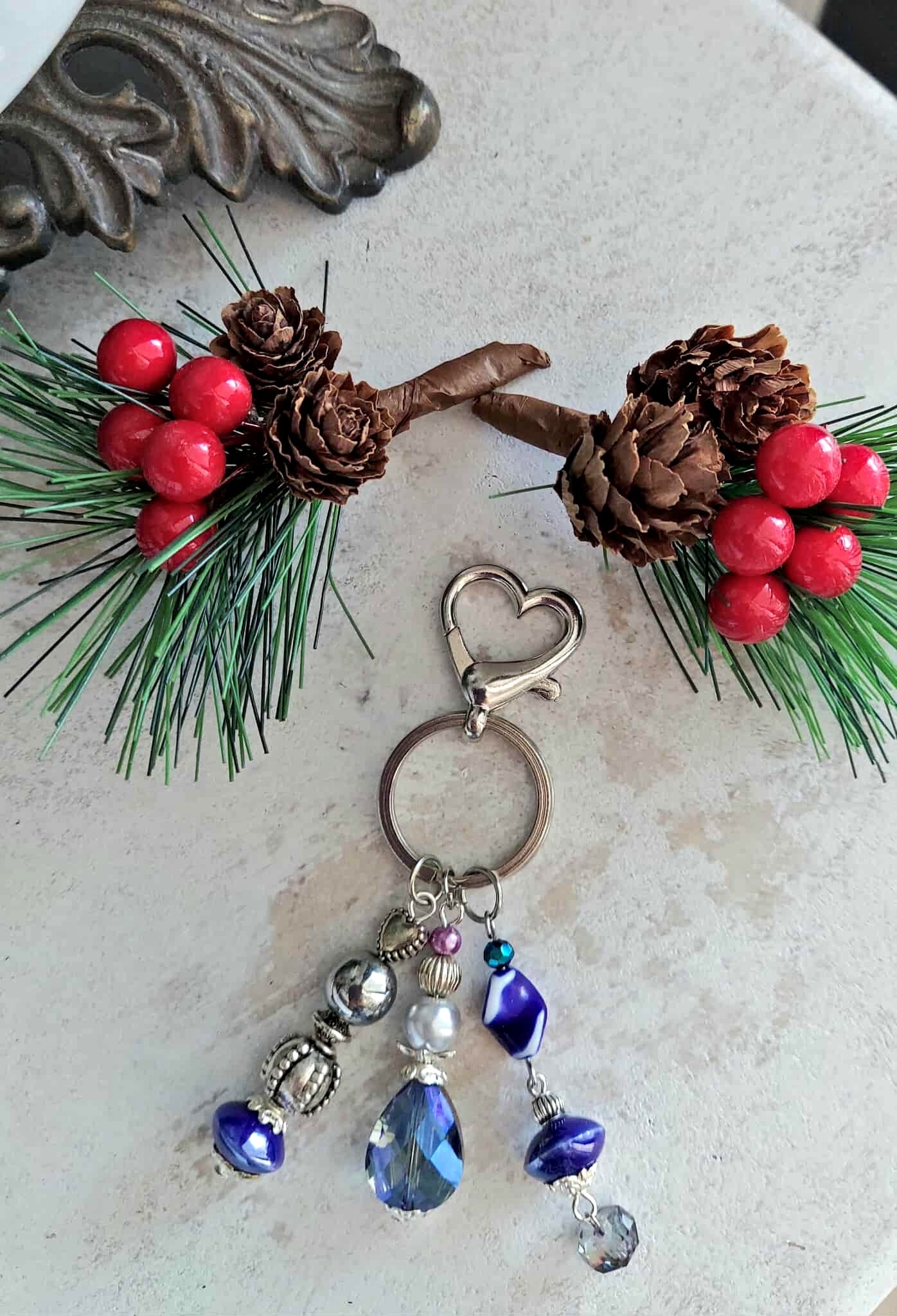 Purse charm key chain Accessories silver