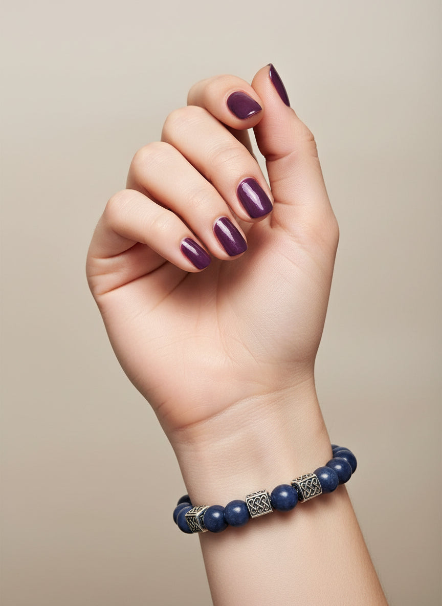 Purple cat eye Bracelet toggle heart women