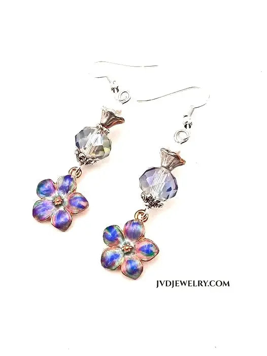 Hand painted flower earrings