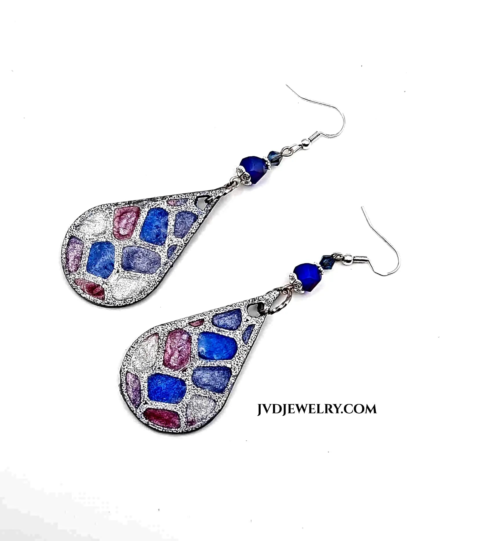 Silver grey drop Earrings