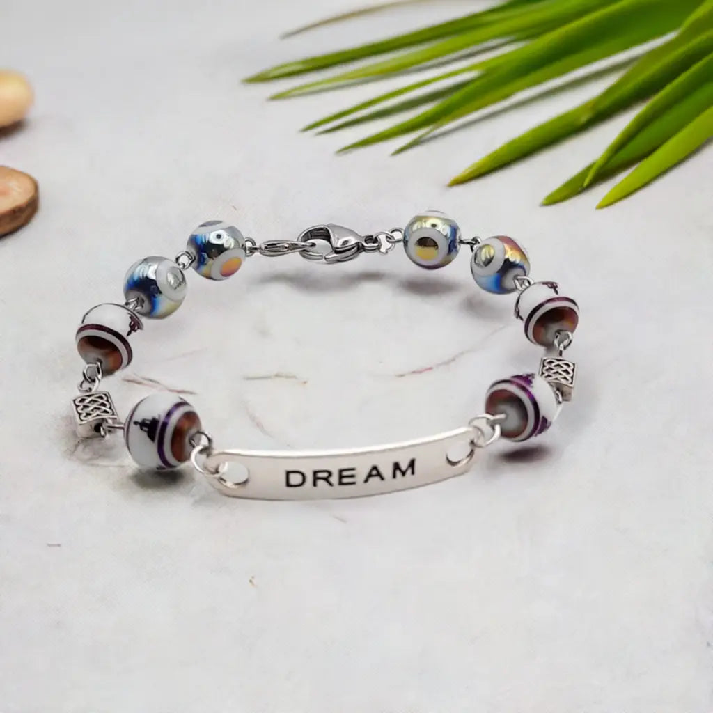 Yoga Budha beads all glass bracelet