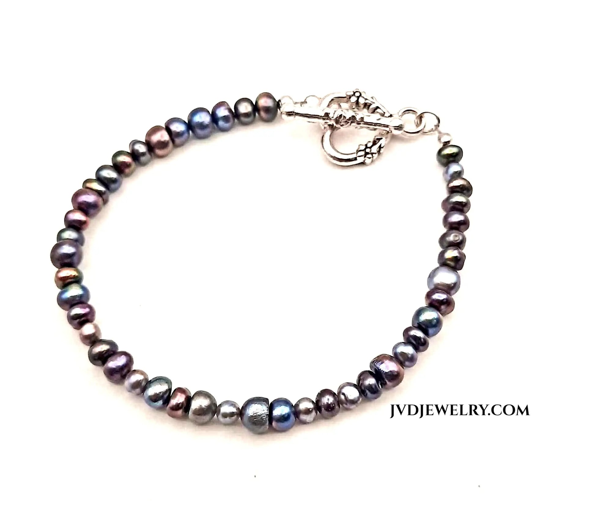 colorful pearls heart clasp bracelet
