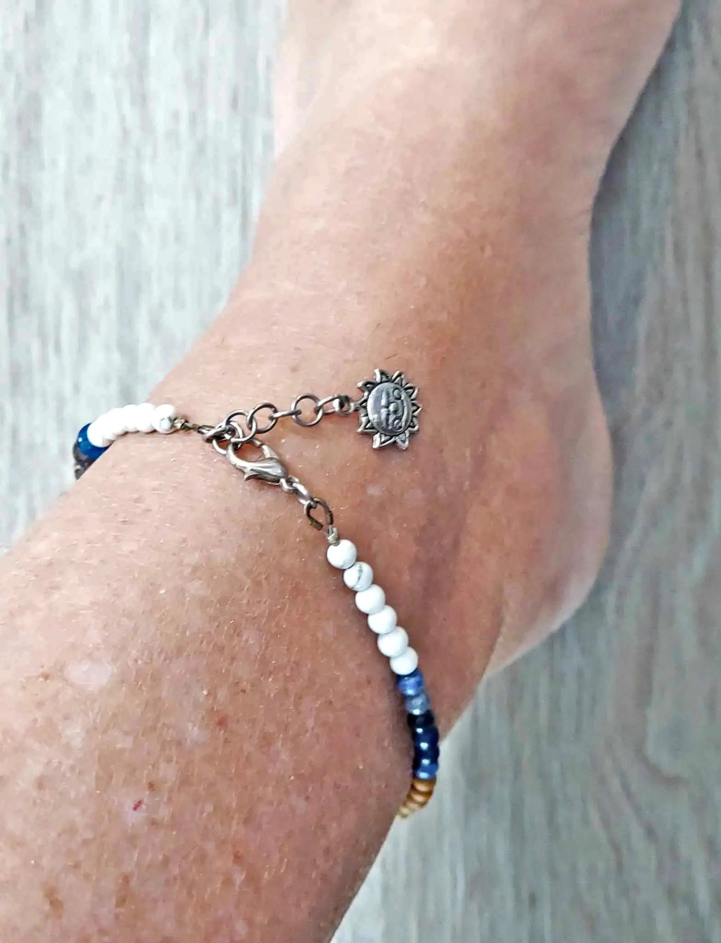 Mini gemstone Ankle Bracelet 8.75" to 11"