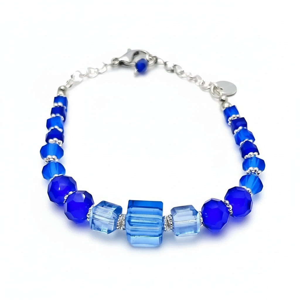 Blue crystal silver bracelet