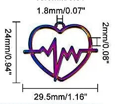 Heartbeat ion plating earrings blue/purple beads