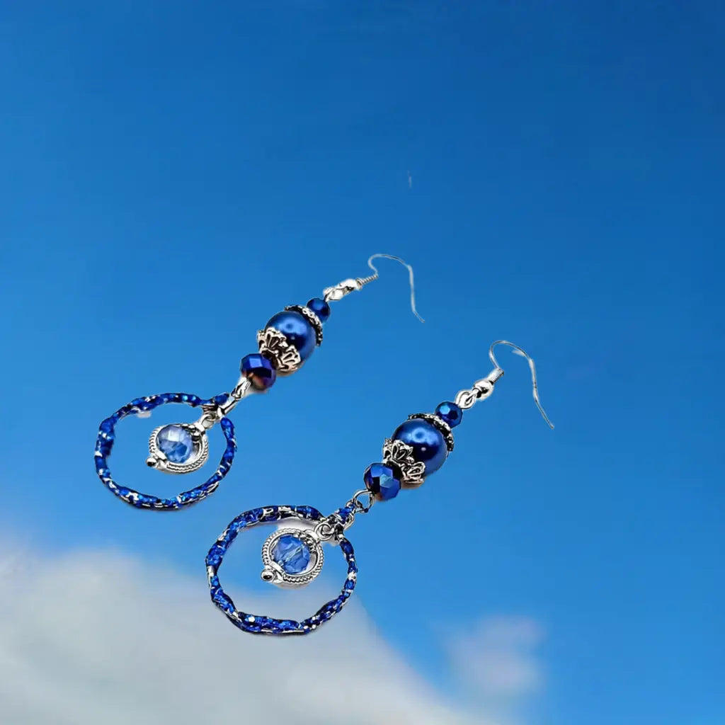Blue Cobalt hoop earrings
