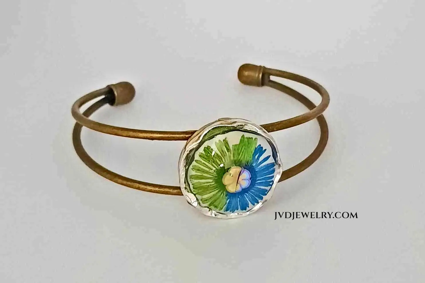 Adjustable handcrafted antique copper adjustable cuff bracelet