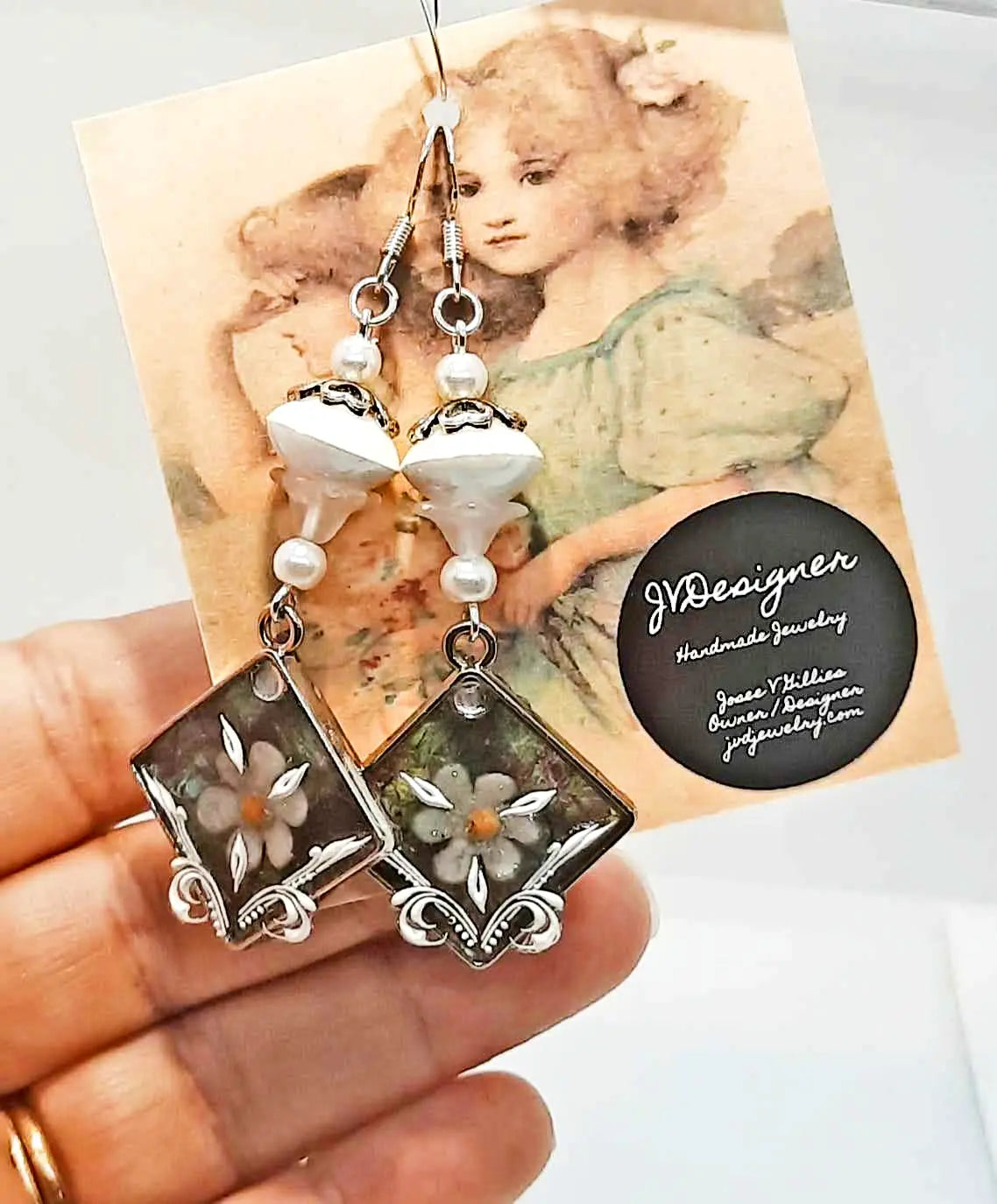 Vintage style handcrafted by Josie Earrings - Image #2