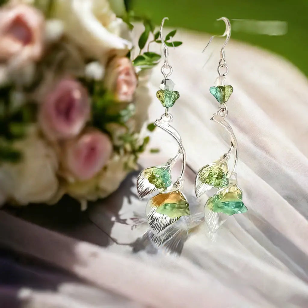 Cala Lily silver-plated earrings sterling ear hooks