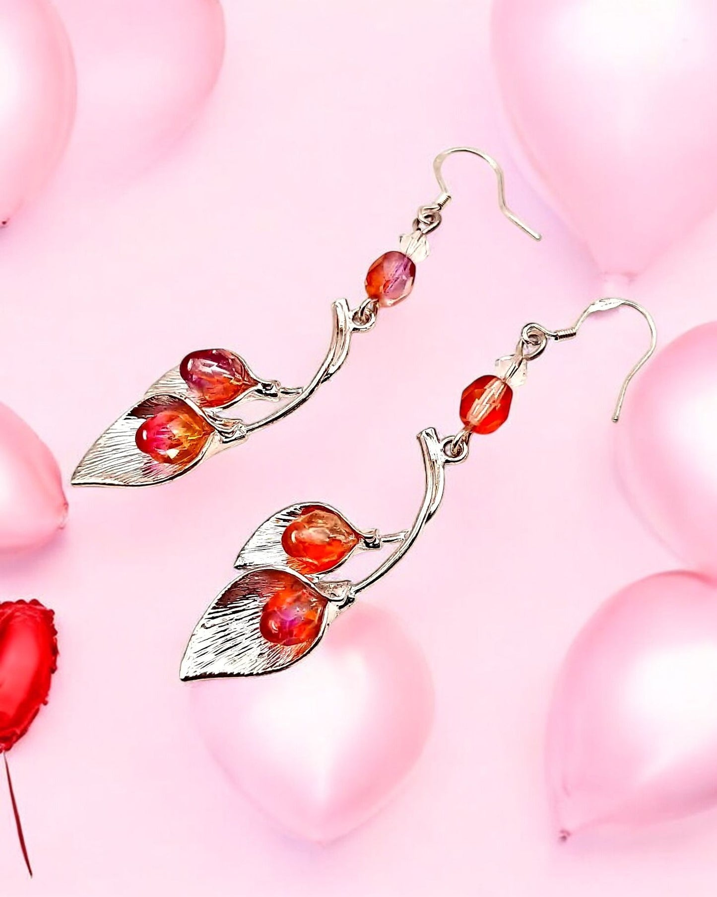 Cala Lily silver-plated earrings sterling ear hooks