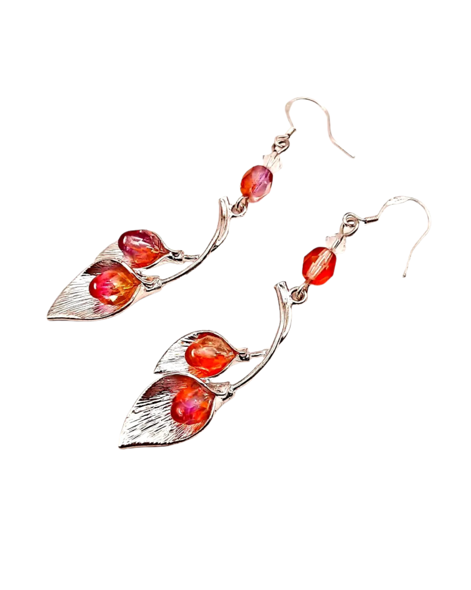 Cala Lily silver-plated earrings sterling ear hooks