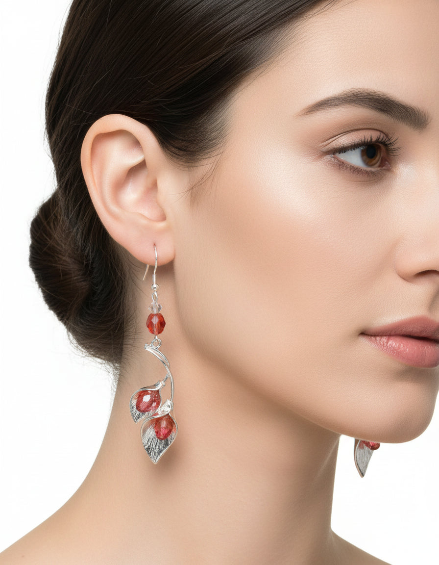 Cala Lily silver-plated earrings sterling ear hooks