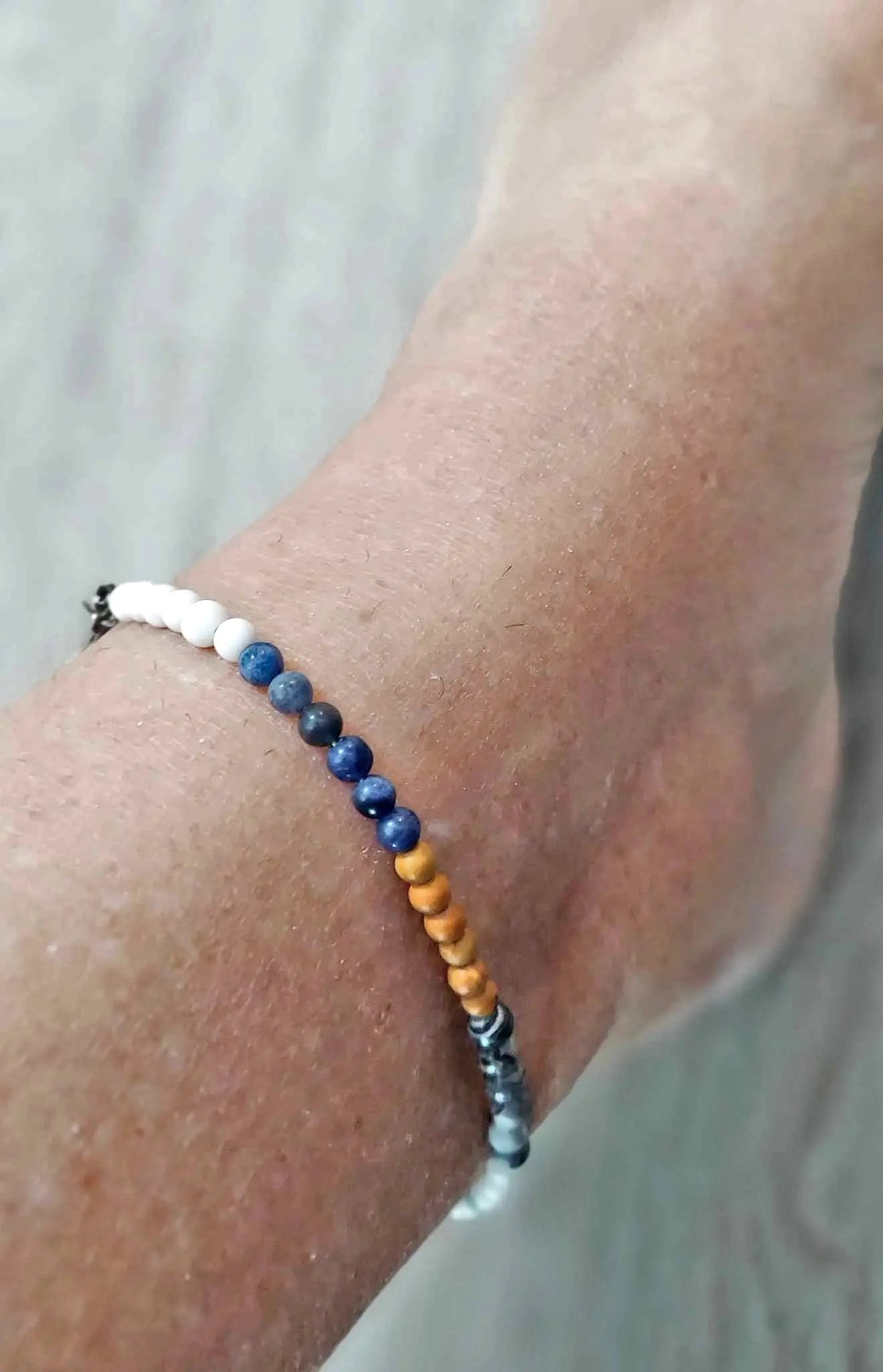 Mini gemstone Ankle Bracelet 8.75" to 11"