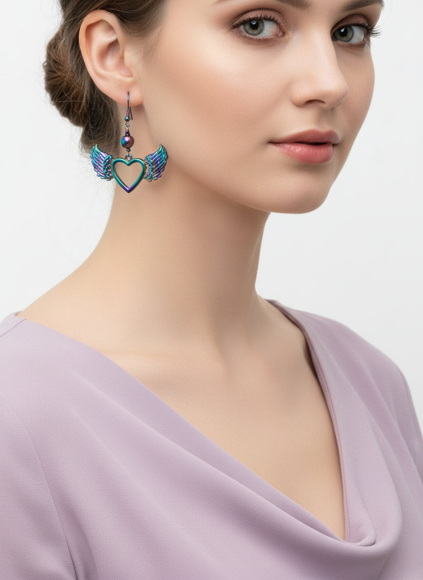 Ion plating wings women Earrings