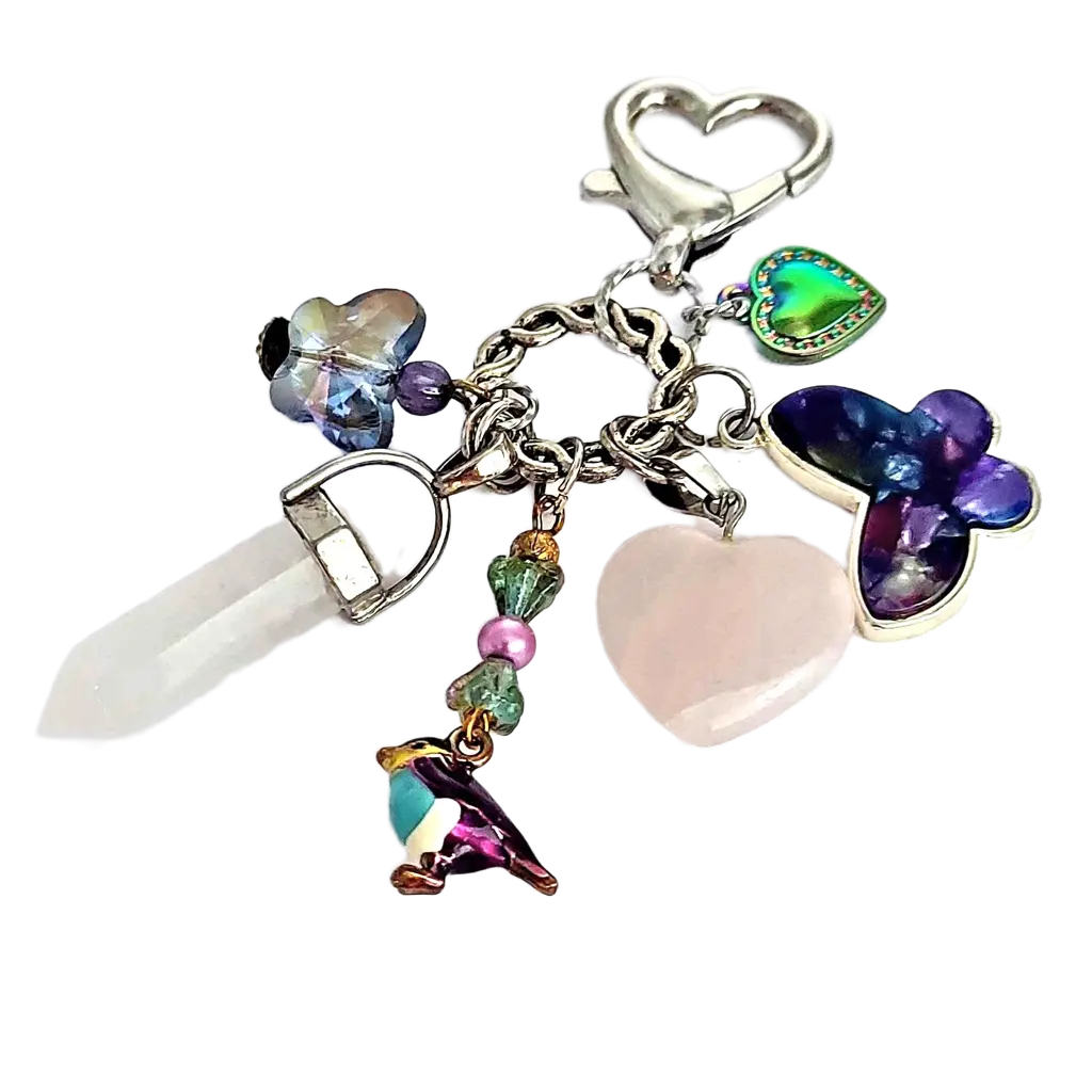 Heart butterfly purse charm accessories