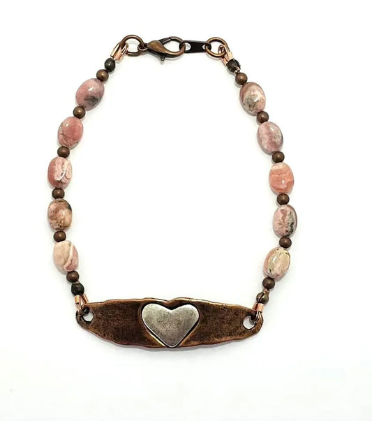 Vintaj Antique Copper Nested Heart Bracelet - Image #1