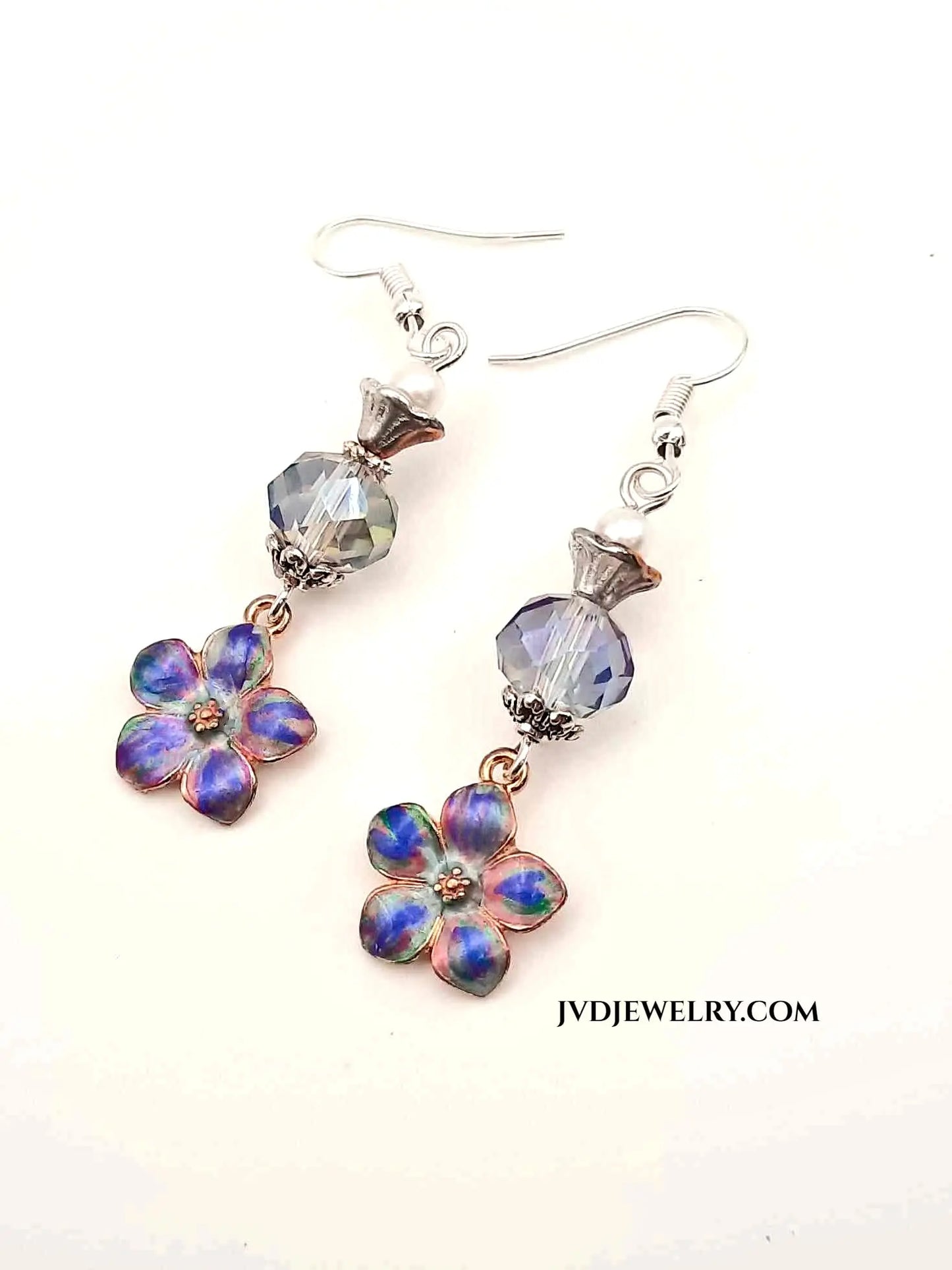 Hand painted flower earrings