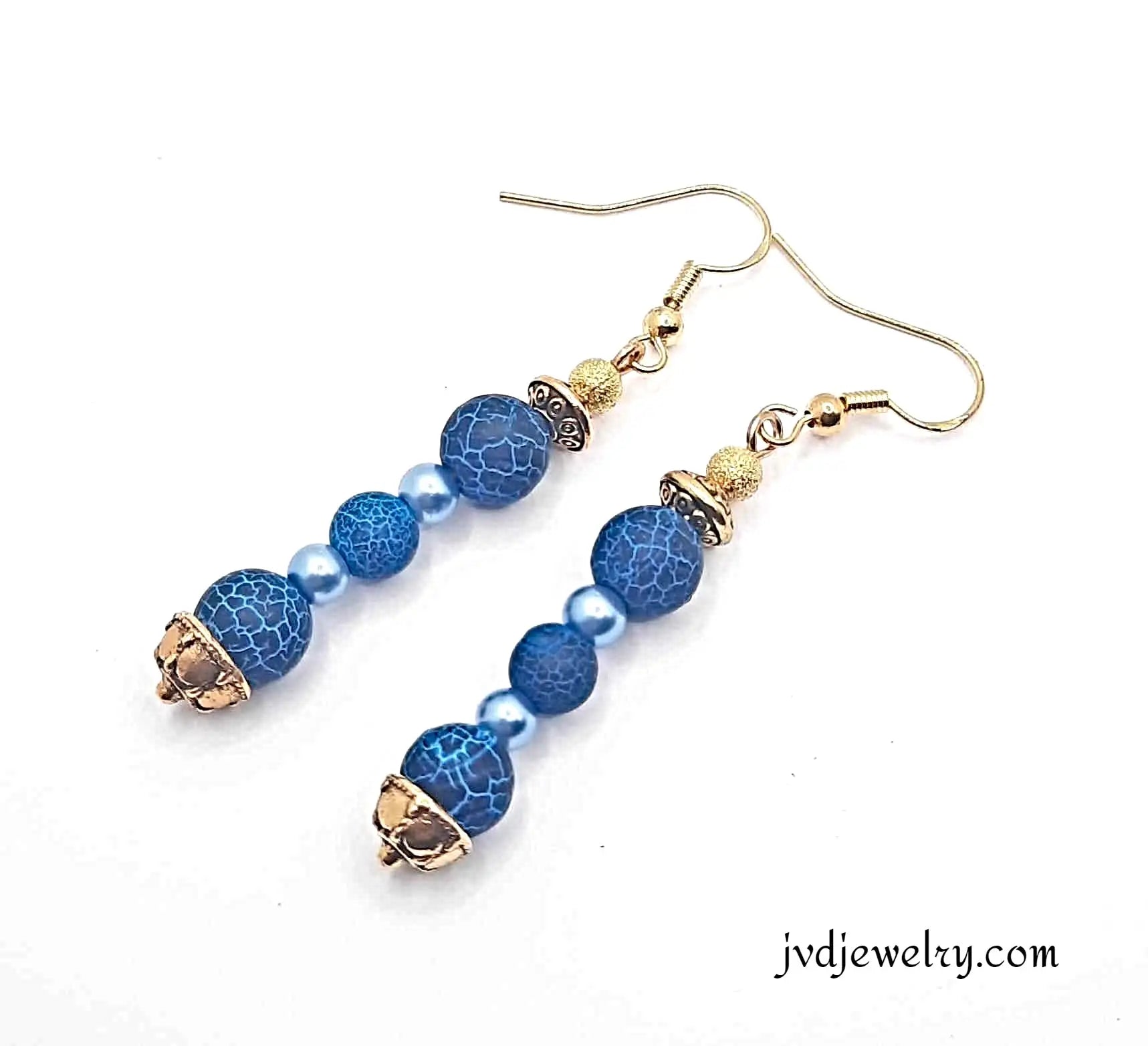 Blue antique Gold Earrings