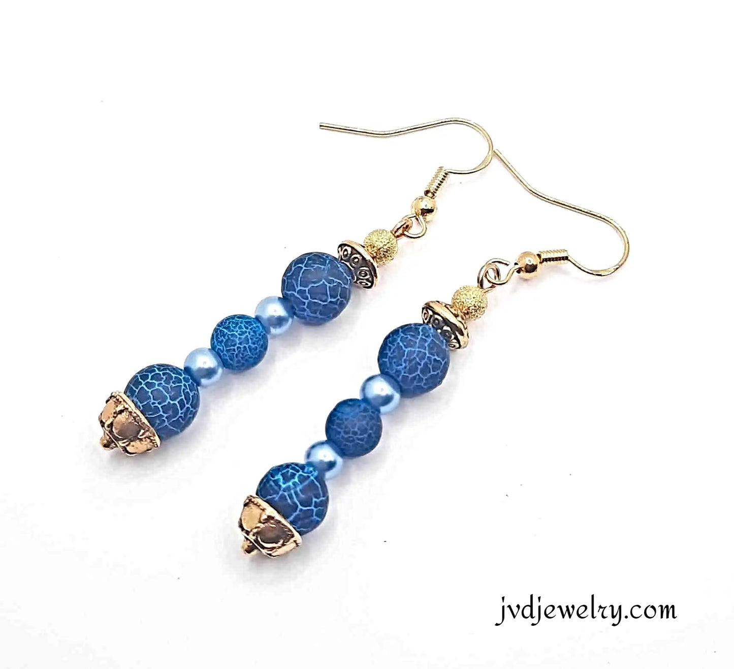 Blue antique Gold Earrings