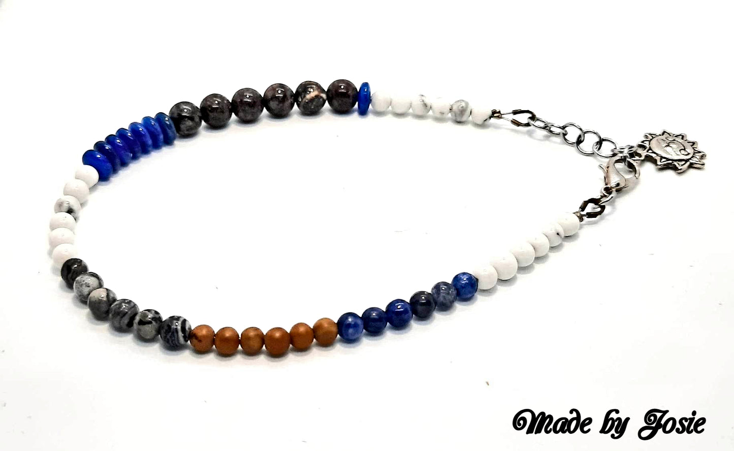 Mini gemstone Ankle Bracelet 8.75" to 11"