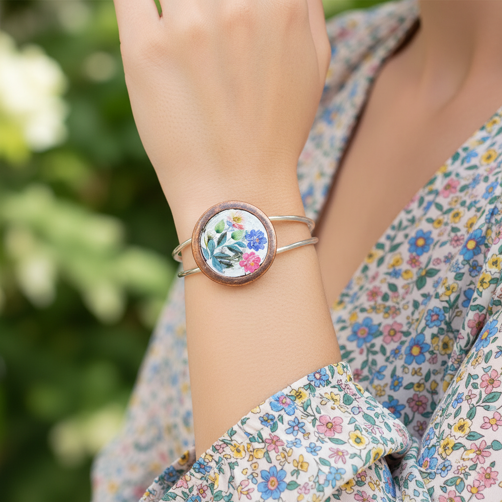 Resin adjustable flower Bracelet