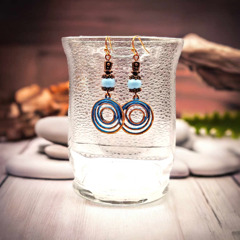 Patin Swirl wood bead 2inches Earrings