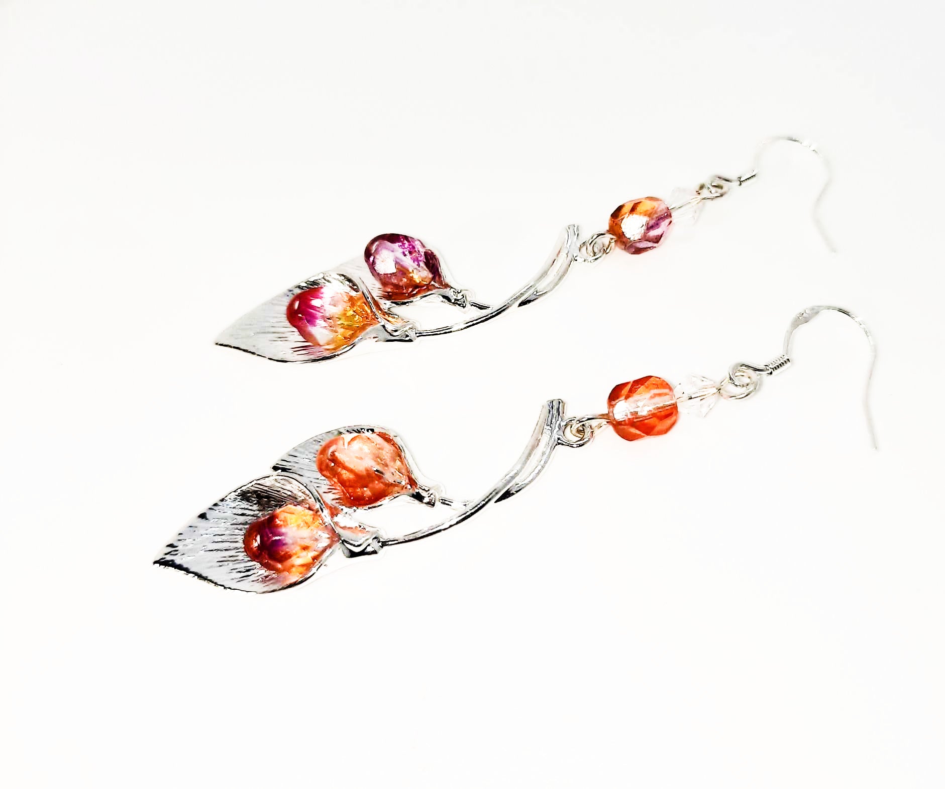 Cala Lily silver-plated earrings sterling ear hooks