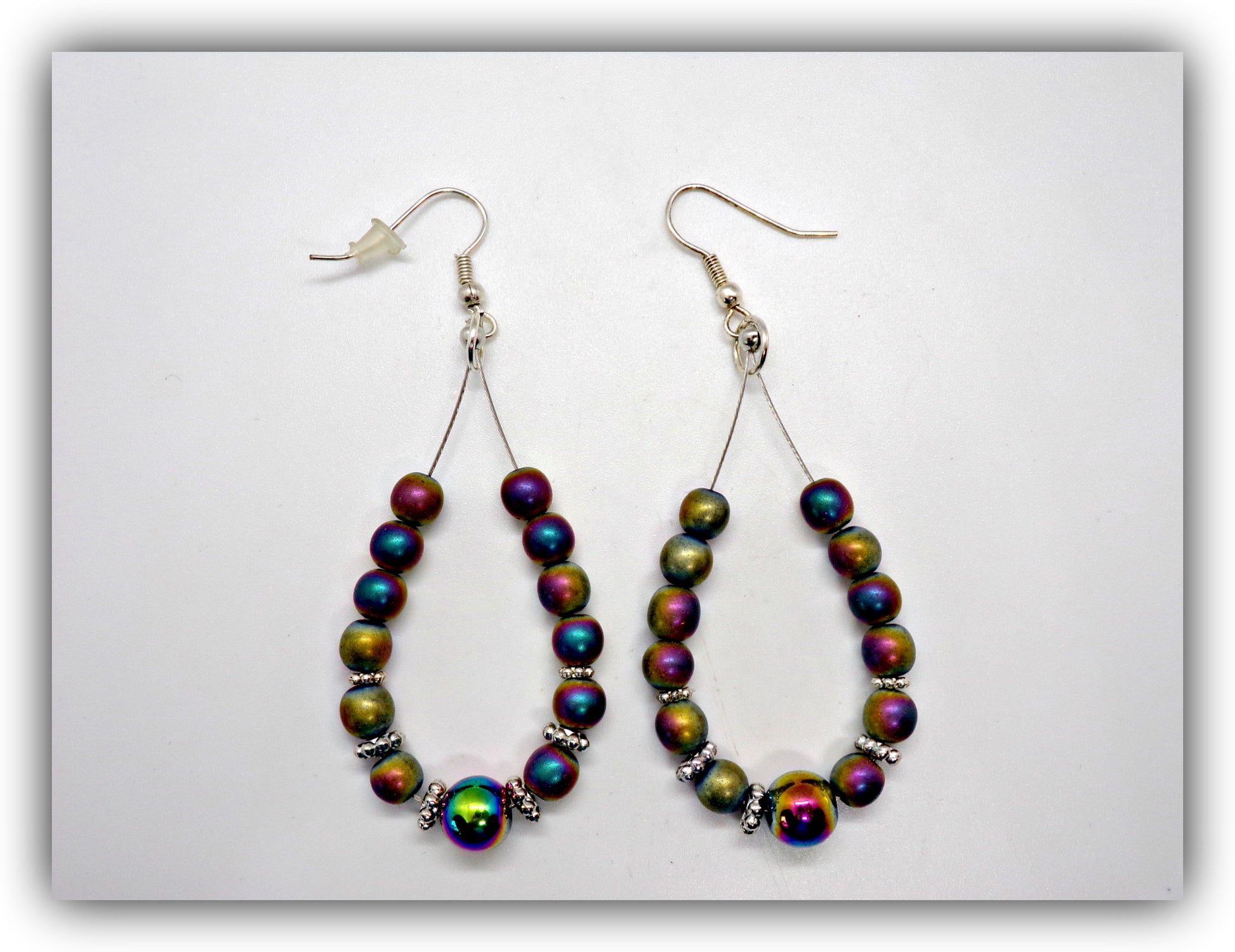 Hematite drop rainbow Earrings