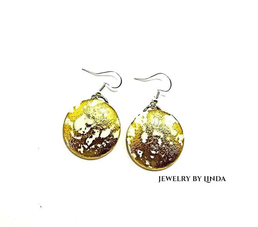 Gold button Earrings - Image #1