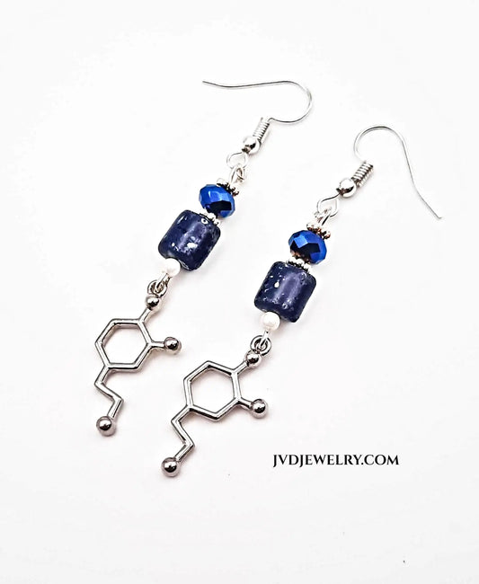 Dopamine nurse-doctor blue stone earrings - Image #1