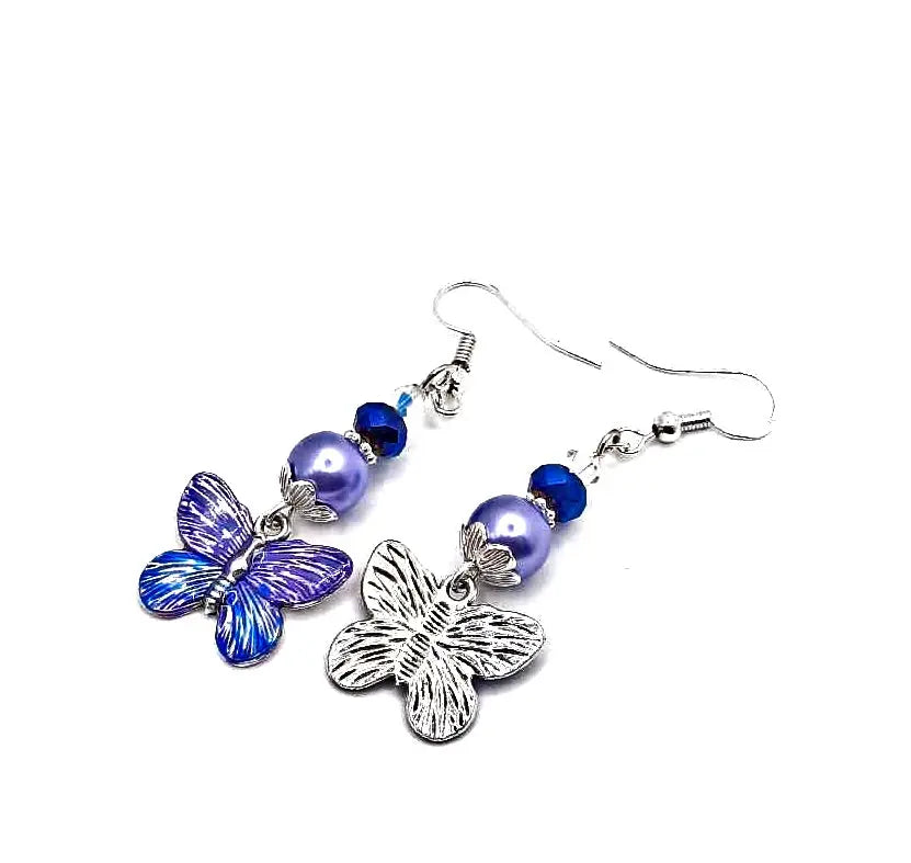 Handpainted Enamel Butterfly Earrings - Image #2