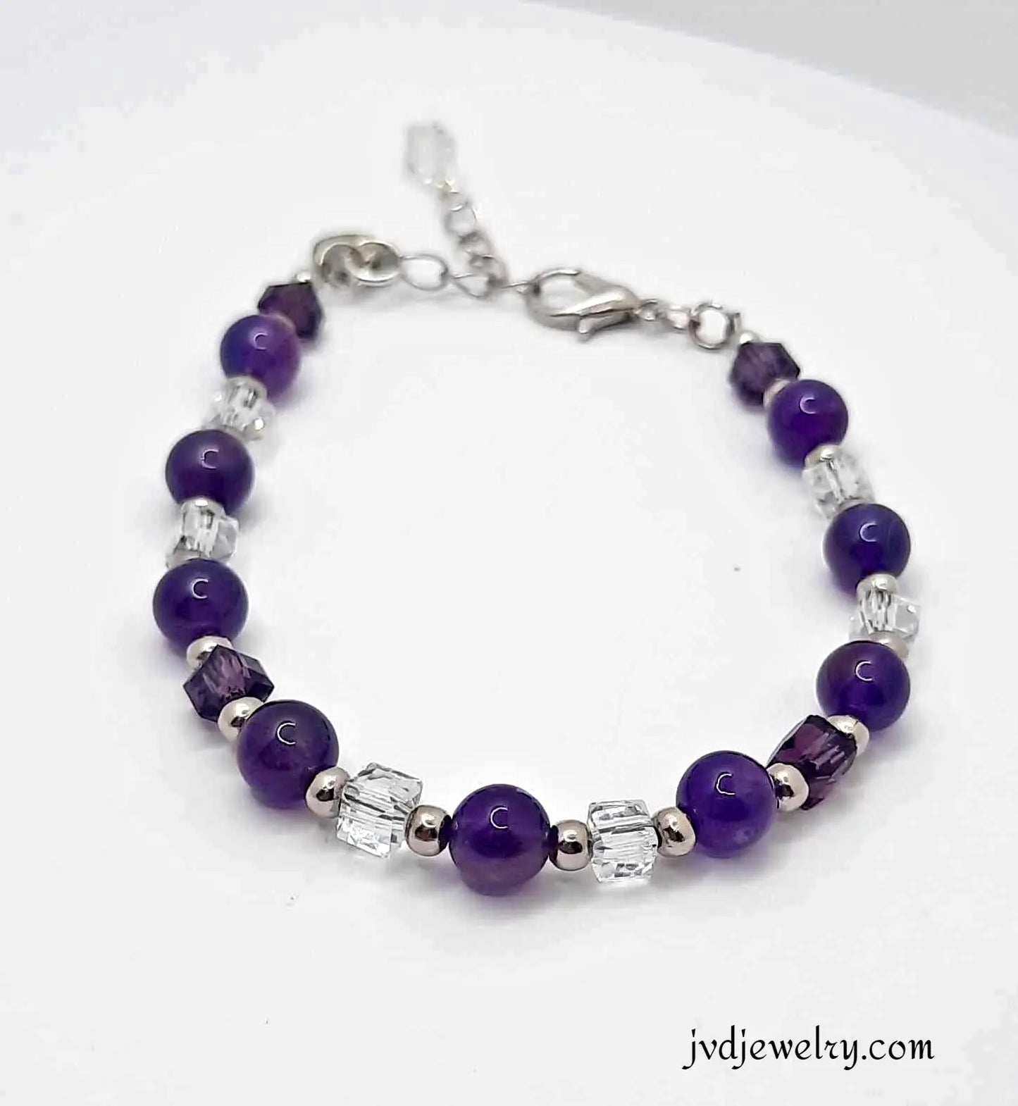 Purple Stone silver stone Bracelet