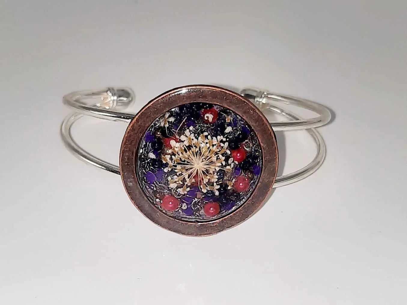 Handcrafted silver copper cuff bracelet by Josie's - Image #2