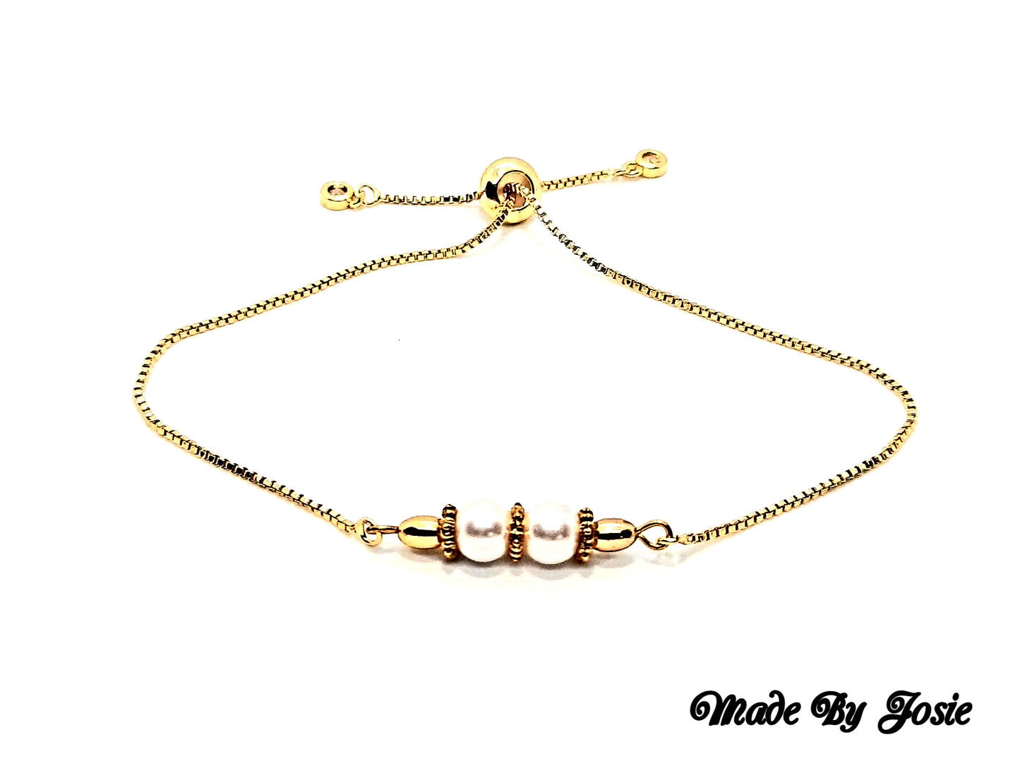 Gold-plated Bolo glass pearl Bracelet